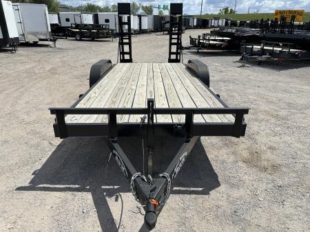 New 2026 Road Boss 83" x 18' Medium Duty Car Hauler w/ Stand Up Ramps Equipment Trailer