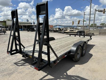 New 2026 Road Boss 83" x 18' Medium Duty Car Hauler w/ Stand Up Ramps Equipment Trailer