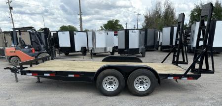 New 2026 Road Boss 83" x 16' Medium Duty Car Hauler w/ Stand Up Ramps Equipment Trailer