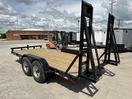 New 2026 Road Boss 83" x 16' Medium Duty Car Hauler w/ Stand Up Ramps Equipment Trailer