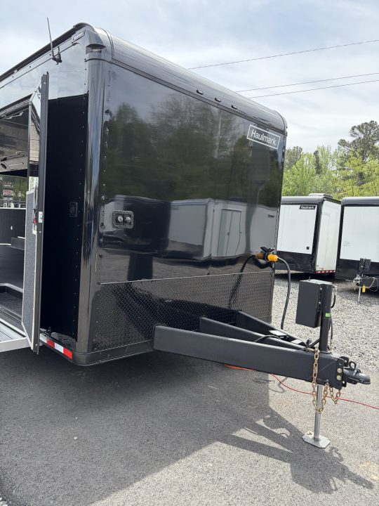 New 2026 Haulmark 34 Bathoom Race Trailer, Air Prep PKG, Awning, Polycor, Insulated, Window, 54" ALX Slide Out Step, A/C + Heat