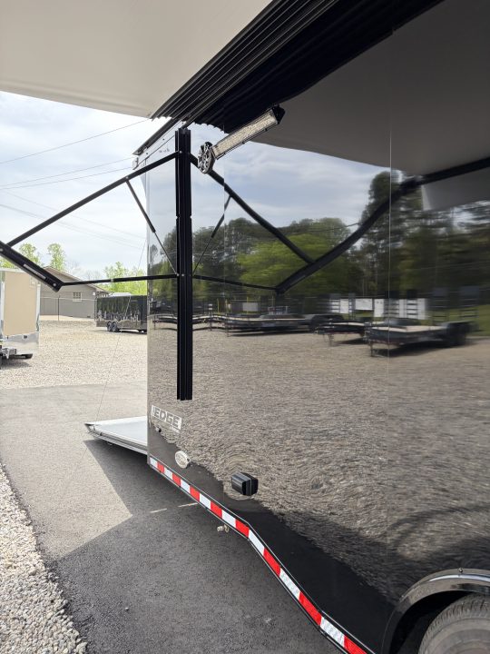 New 2026 Haulmark 34 Bathoom Race Trailer, Air Prep PKG, Awning, Polycor, Insulated, Window, 54" ALX Slide Out Step, A/C + Heat