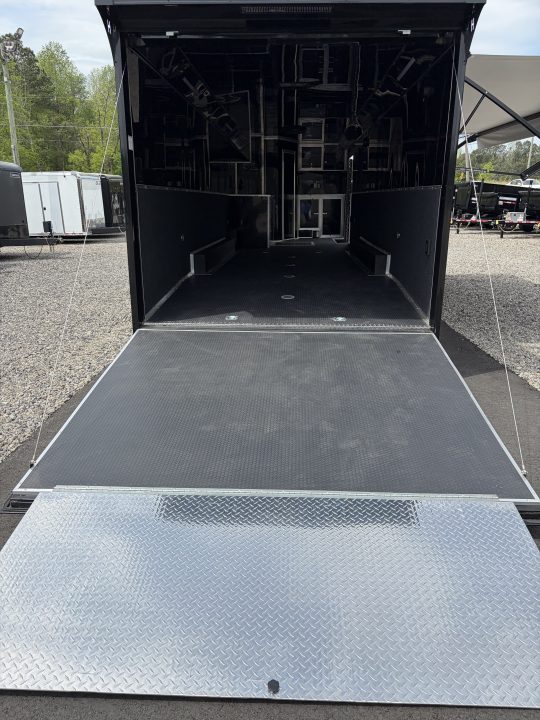 New 2026 Haulmark 34 Bathoom Race Trailer, Air Prep PKG, Awning, Polycor, Insulated, Window, 54" ALX Slide Out Step, A/C + Heat