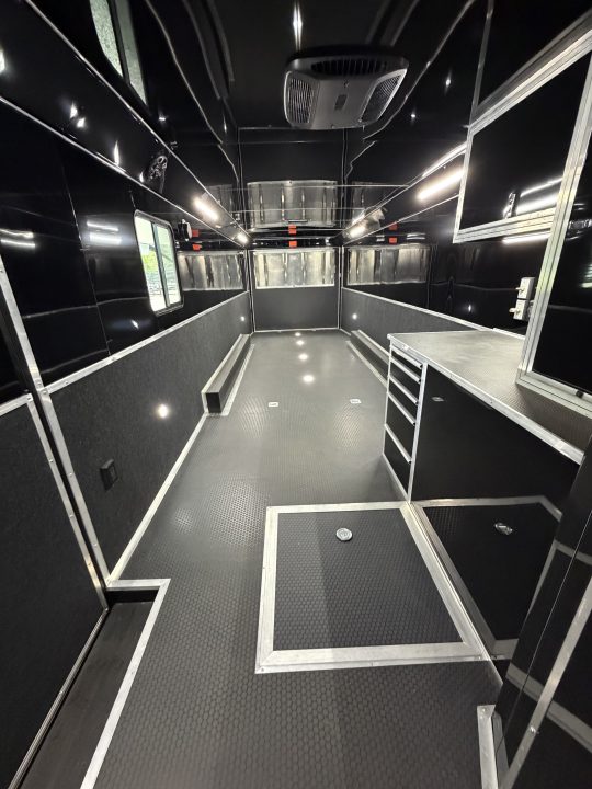 New 2026 Haulmark 34 Bathoom Race Trailer, Air Prep PKG, Awning, Polycor, Insulated, Window, 54" ALX Slide Out Step, A/C + Heat