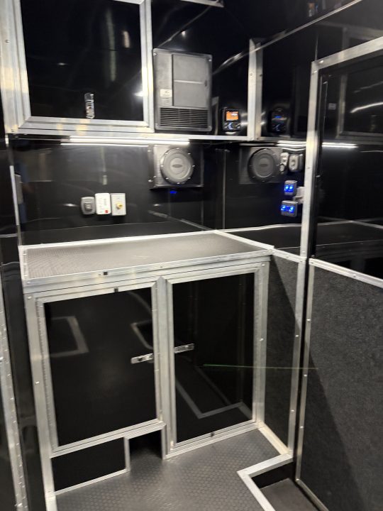 New 2026 Haulmark 34 Bathoom Race Trailer, Air Prep PKG, Awning, Polycor, Insulated, Window, 54" ALX Slide Out Step, A/C + Heat