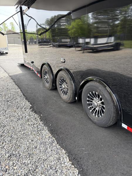New 2026 Haulmark 34 Bathoom Race Trailer, Air Prep PKG, Awning, Polycor, Insulated, Window, 54" ALX Slide Out Step, A/C + Heat