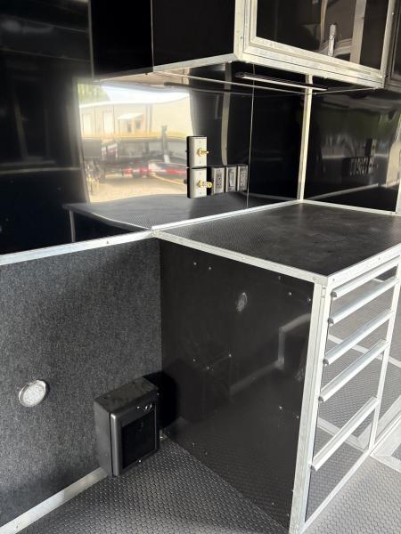 New 2026 Haulmark 34 Bathoom Race Trailer, Air Prep PKG, Awning, Polycor, Insulated, Window, 54" ALX Slide Out Step, A/C + Heat