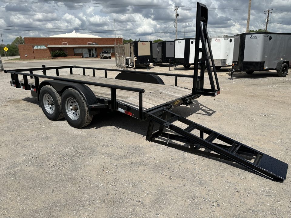 New 2025 Road Boss 83" x 16' Medium Duty Pipe Top & Stand Up Ramp Equipment Trailer