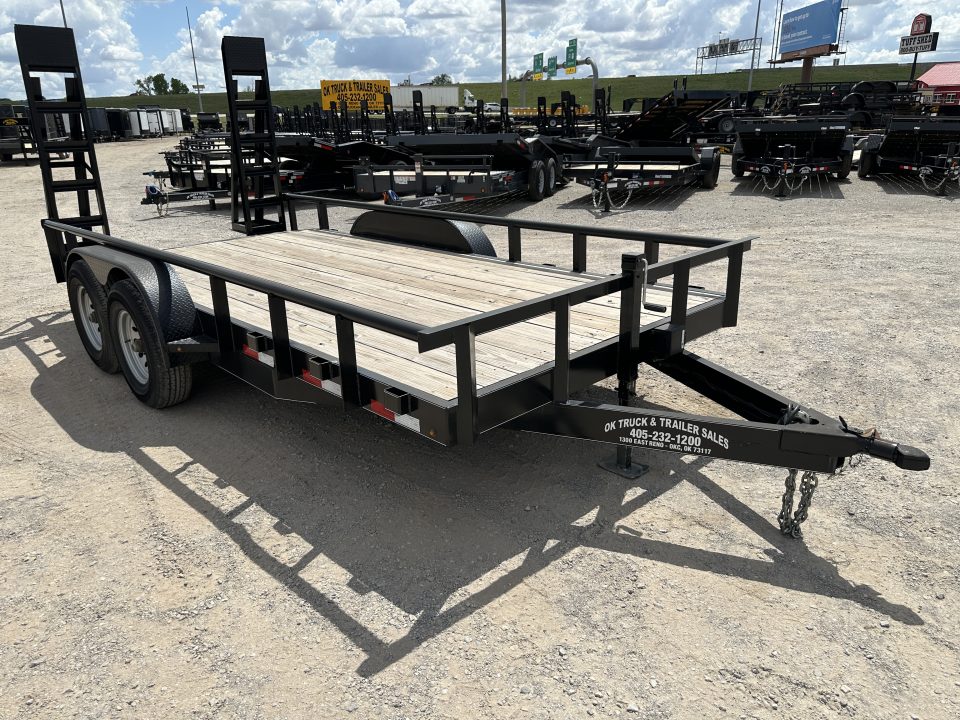 New 2025 Road Boss 83" x 16' Medium Duty Pipe Top & Stand Up Ramp Equipment Trailer