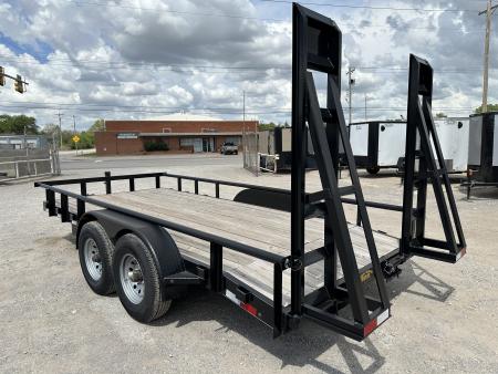 New 2025 Road Boss 83" x 16' Medium Duty Pipe Top & Stand Up Ramp Equipment Trailer