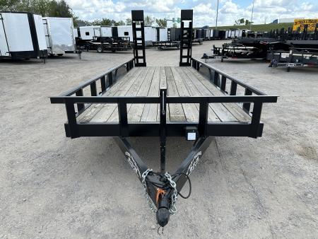 New 2026 Road Boss 83" x 20' Medium Duty, Pipe Top & Stand Up Ramp Equipment Trailer