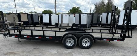 New 2026 Road Boss 83" x 20' Medium Duty, Pipe Top & Stand Up Ramp Equipment Trailer