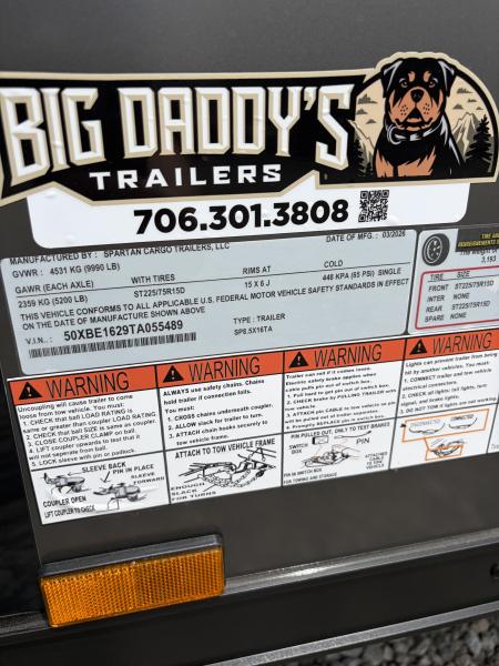New 2026 Spartan Cargo 8.5x16 Enclosed Trailer, Pro-Series, Preferred Package, 10K GVWR, Polycor, 7' Interior, Tube Cross Members