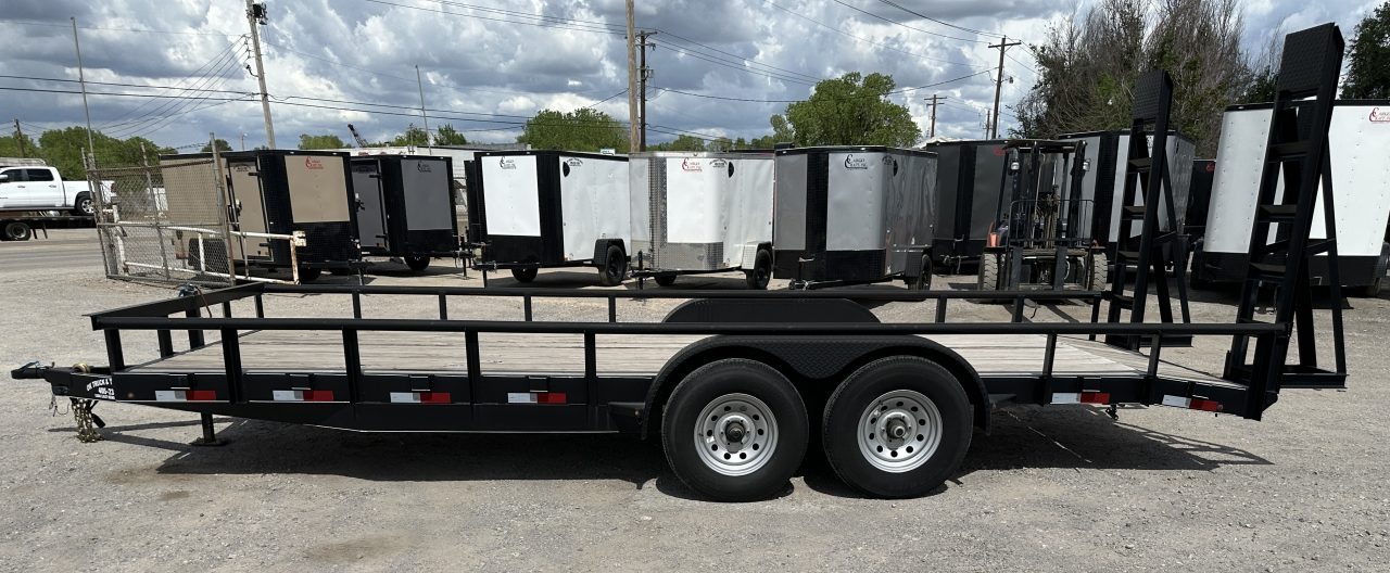 New 2024 Road Boss 83" x 20' Medium Duty, Pipe Top & Stand Up Ramps Equipment Trailer