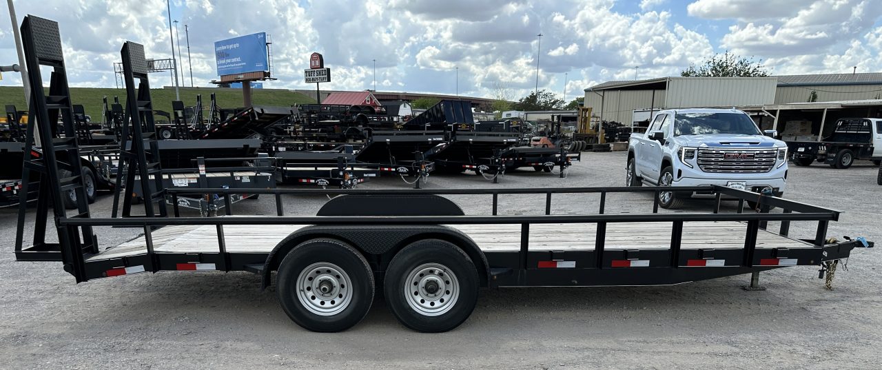 New 2024 Road Boss 83" x 20' Medium Duty, Pipe Top & Stand Up Ramps Equipment Trailer