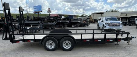 New 2024 Road Boss 83" x 20' Medium Duty, Pipe Top & Stand Up Ramps Equipment Trailer