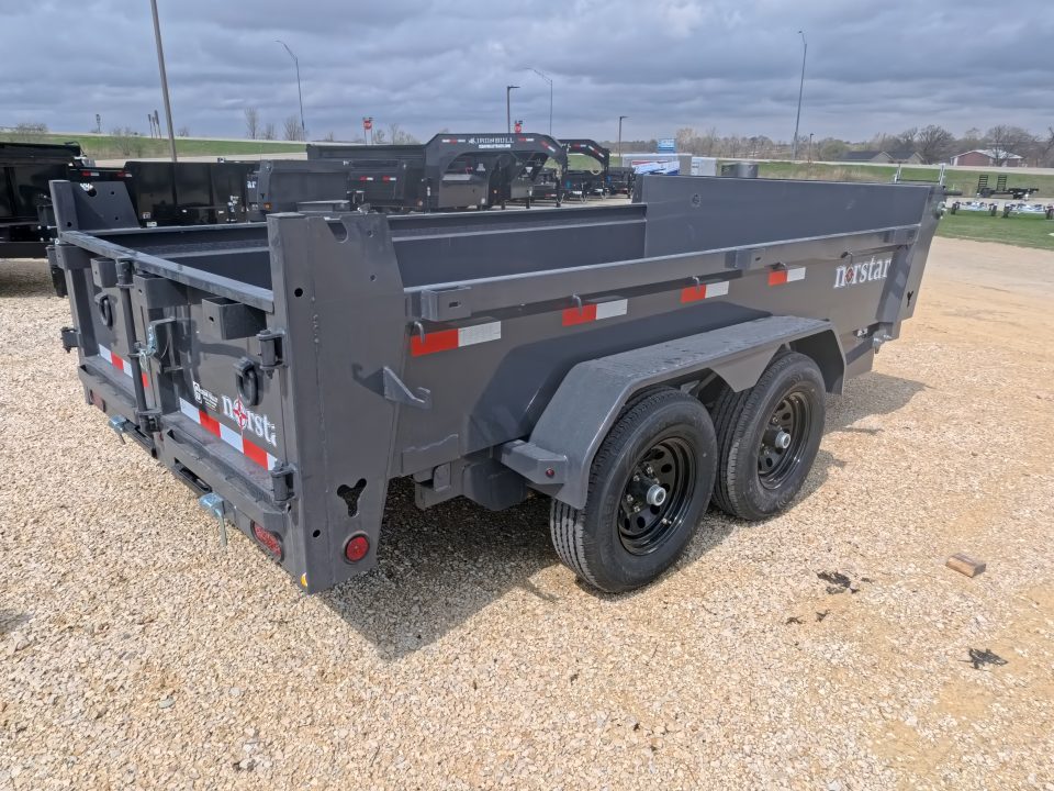New 2026 Norstar 72 x 12 DCB Dump Trailer with 10K GVWR, Slide-In Ramps, 8 Ply Tires