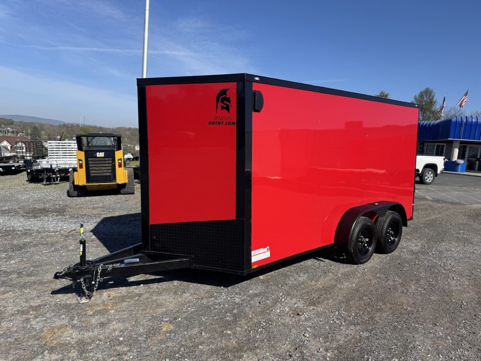 New 2026 Spartan Cargo SP7X14TA Cargo / Enclosed Trailer *RED W/ BLACK