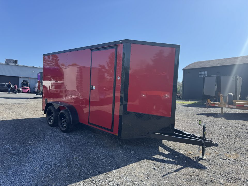 New 2026 Spartan Cargo SP7X14TA Cargo / Enclosed Trailer *RED W/ BLACK