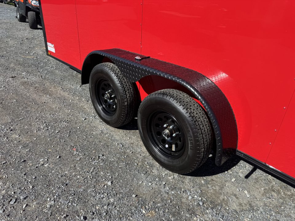 New 2026 Spartan Cargo SP7X14TA Cargo / Enclosed Trailer *RED W/ BLACK
