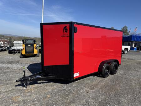 New 2026 Spartan Cargo SP7X14TA Cargo / Enclosed Trailer *RED W/ BLACK