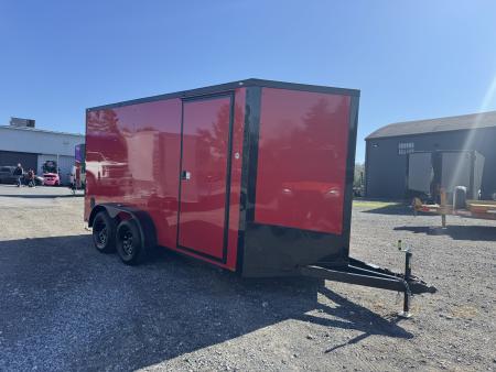 New 2026 Spartan Cargo SP7X14TA Cargo / Enclosed Trailer *RED W/ BLACK