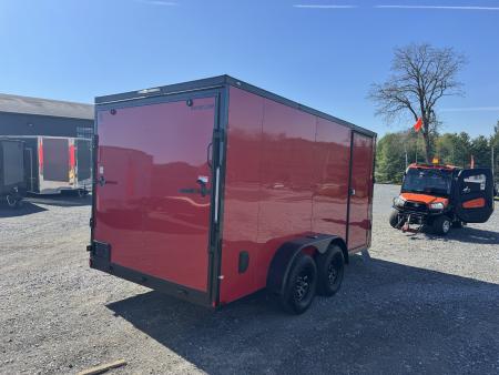 New 2026 Spartan Cargo SP7X14TA Cargo / Enclosed Trailer *RED W/ BLACK