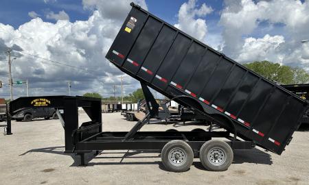 New 2025 Road Boss 83x16 Tandem Axle Gooseneck with 4' Sides Dump Trailer