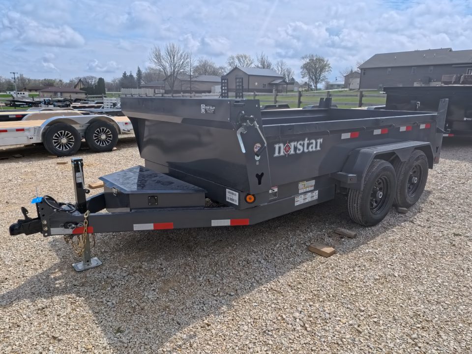 New 2026 Norstar 72 x 12 DCB Dump Trailer with 10K GVWR, Slide-In Ramps, 8 Ply Tires