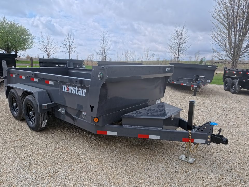 New 2026 Norstar 72 x 12 DCB Dump Trailer with 10K GVWR, Slide-In Ramps, 8 Ply Tires