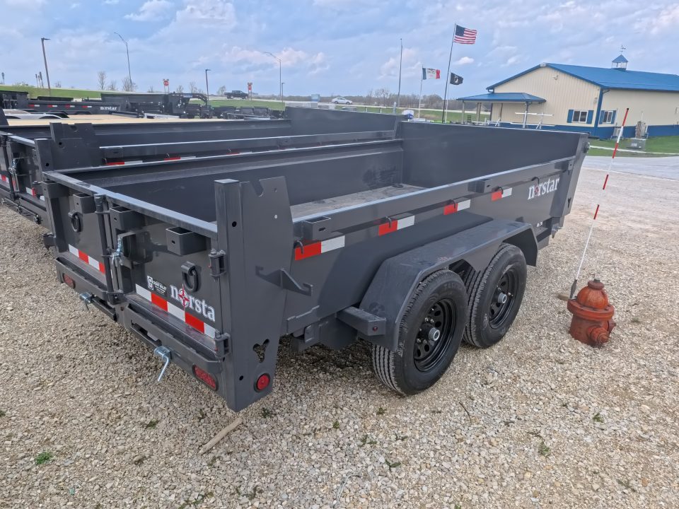 New 2026 Norstar 72 x 12 DCB Dump Trailer with 10K GVWR, Slide-In Ramps, 8 Ply Tires