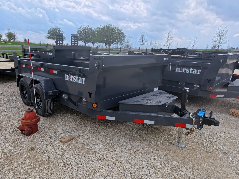 New 2026 Norstar 72 x 12 DCB Dump Trailer with 10K GVWR, Slide-In Ramps, 8 Ply Tires