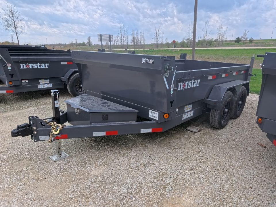 New 2026 Norstar 72 x 12 DCB Dump Trailer with 10K GVWR, Slide-In Ramps, 8 Ply Tires
