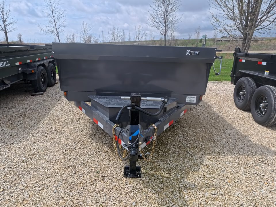 New 2026 Norstar 83 x 14 DCB Gray Dump with 14K GVWR, Scissor Hoist, Slide-In Ramps, 14 K Adj. Coupler with 2 5/16" Receiver