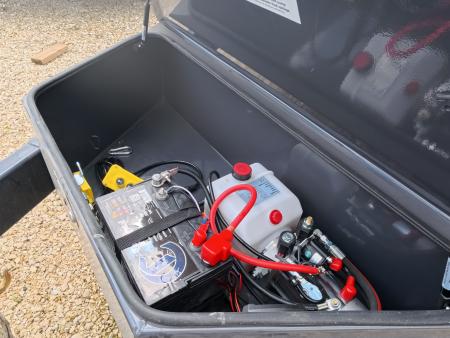 New 2026 Norstar 83 x 14 DCB Gray Dump with 14K GVWR, Scissor Hoist, Slide-In Ramps, 14 K Adj. Coupler with 2 5/16" Receiver