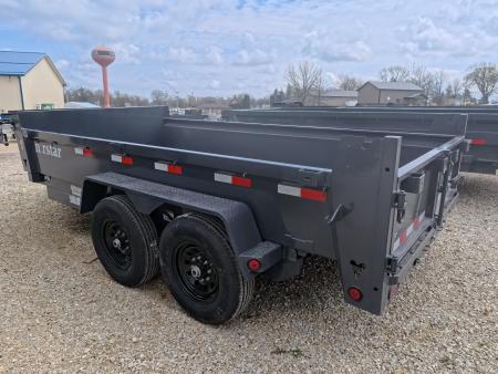 New 2026 Norstar 83 x 14 DCB Gray Dump with 14K GVWR, Scissor Hoist, Slide-In Ramps, 14 K Adj. Coupler with 2 5/16" Receiver