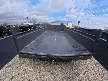 New 2026 Norstar 83 x 14 DCB Gray Dump with 14K GVWR, Scissor Hoist, Slide-In Ramps, 14 K Adj. Coupler with 2 5/16" Receiver