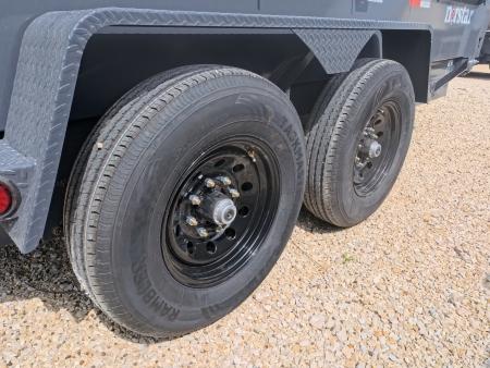 New 2026 Norstar 83 x 14 DCB Gray Dump with 14K GVWR, Scissor Hoist, Slide-In Ramps, 14 K Adj. Coupler with 2 5/16" Receiver