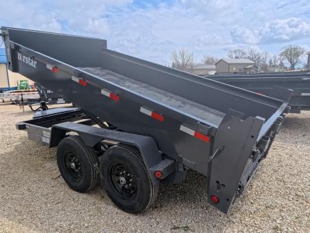 New 2026 Norstar 83 x 14 DCB Gray Dump with 14K GVWR, Scissor Hoist, Slide-In Ramps, 14 K Adj. Coupler with 2 5/16" Receiver