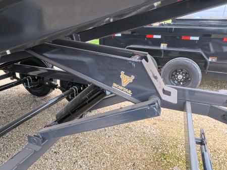 New 2026 Norstar 83 x 14 DCB Gray Dump with 14K GVWR, Scissor Hoist, Slide-In Ramps, 14 K Adj. Coupler with 2 5/16" Receiver