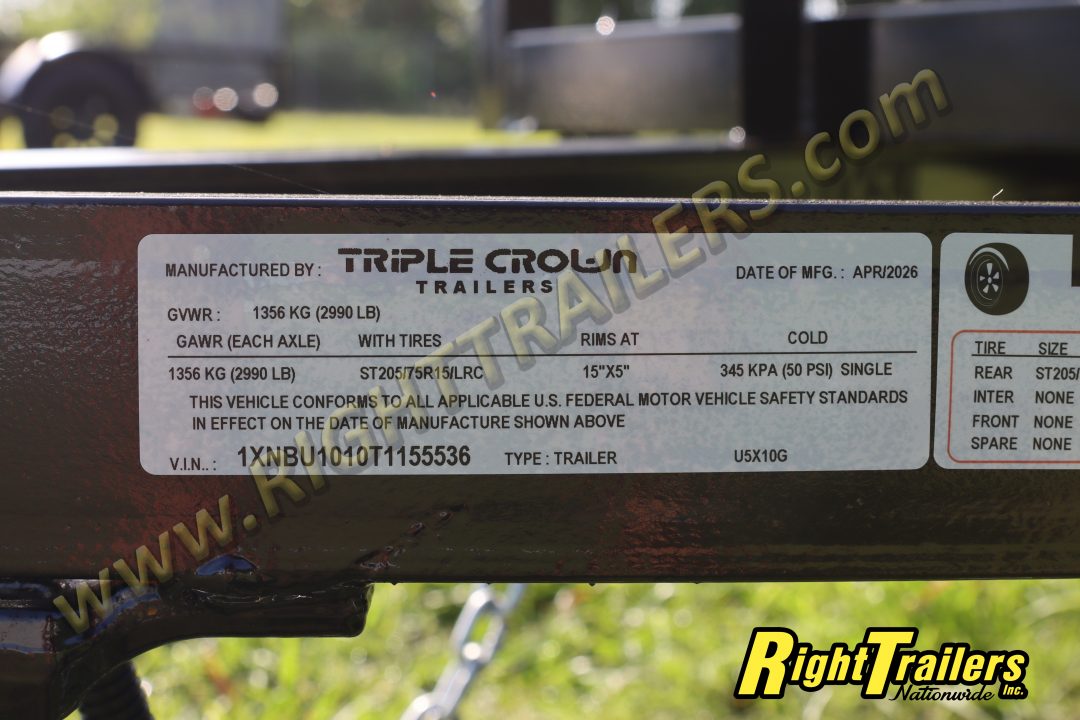 New 2026 5X10 Triple Crown Utility Trailer