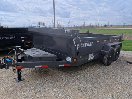 New 2026 Norstar 83 x 14 DCB Gray Dump with 2) 7K Straight Axles with Electric Brakes, 10 Ply Tires, Adj. 14K -2 5/16  Coupler