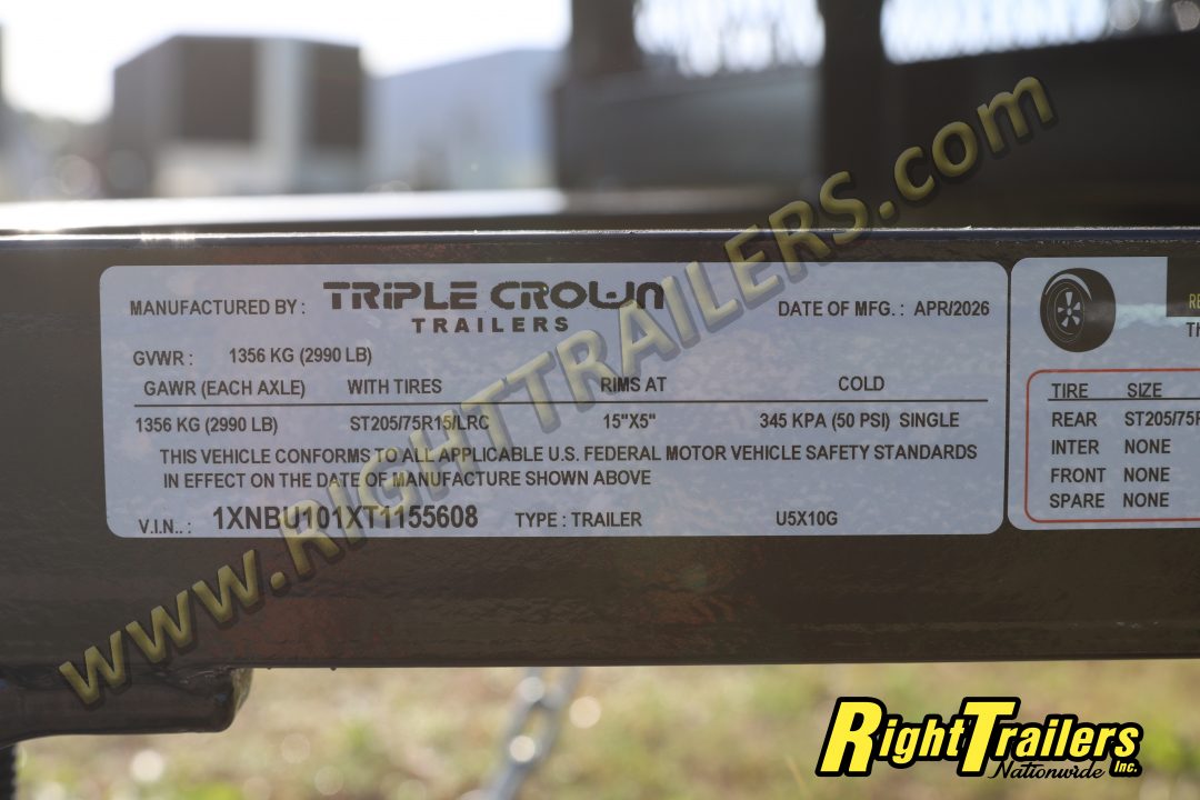 New 2026 5X10 TRIPLE CROWN UTILITY TRAILER
