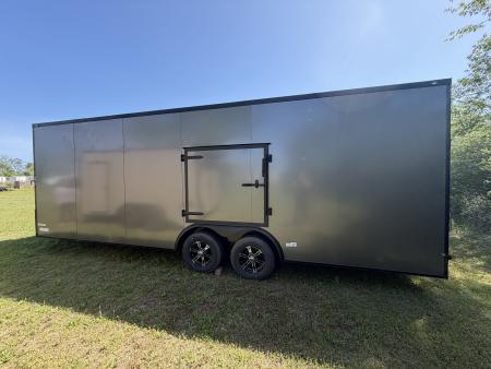 New 2026 South Georgia Cargo Trailers 8.5X24X7'6" CHARCOAL BLACKOUT ESCAPE DOOR Car Hauler
