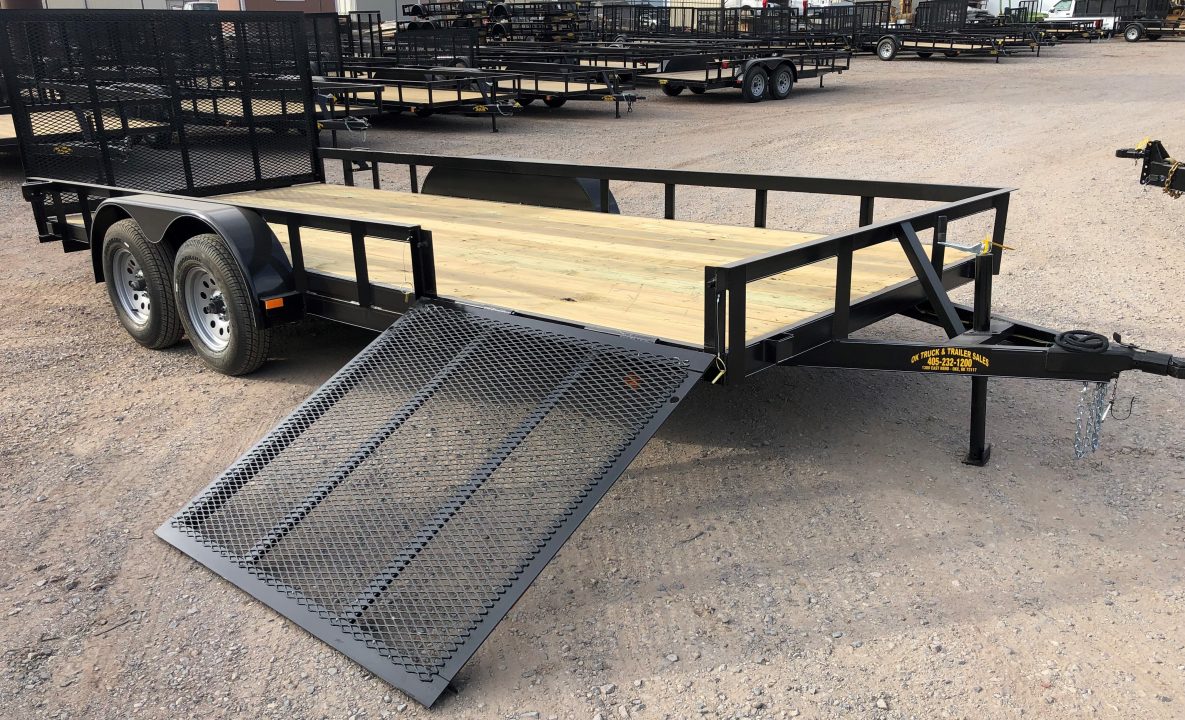 New 2026 Road Boss 83"x18' Bumper Pull w/4' Rear Gate & 4' Side Gate ATV Trailer