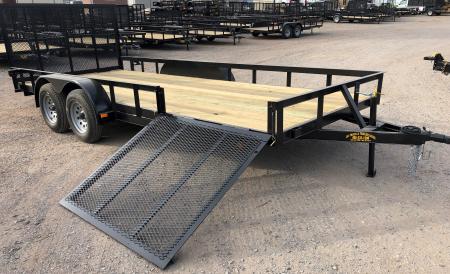 New 2026 Road Boss 83"x18' Bumper Pull w/4' Rear Gate & 4' Side Gate ATV Trailer