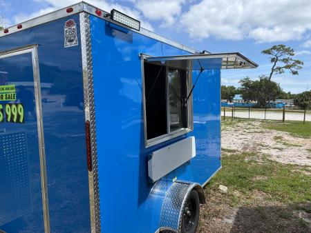 Used 2025 All World Trailers 2025 All World Trailers LLC 7 x 12 Blue Food Truck