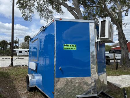 Used 2025 All World Trailers 2025 All World Trailers LLC 7 x 12 Blue Food Truck