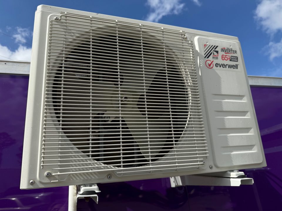 Used 2025 All World Trailers 7 x 12 Purple Enclosed Food Trailer with Fridge & Dish Washing Stations