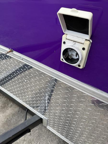 Used 2025 All World Trailers 7 x 12 Purple Enclosed Food Trailer with Fridge & Dish Washing Stations